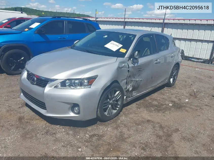 2012 Lexus Ct 200H Premium VIN: JTHKD5BH4C2095618 Lot: 42167936