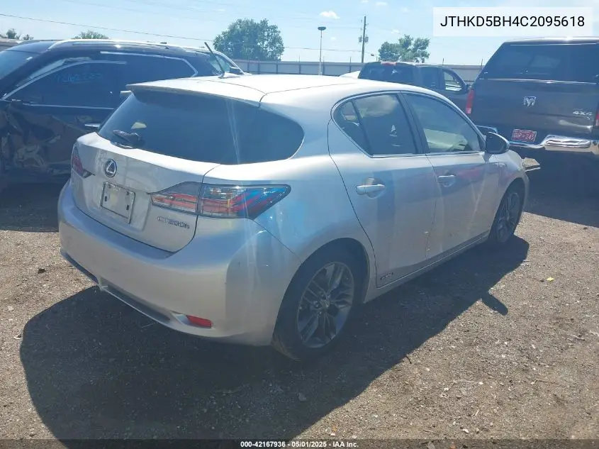 2012 Lexus Ct 200H Premium VIN: JTHKD5BH4C2095618 Lot: 42167936