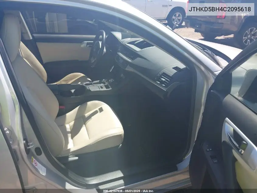 2012 Lexus Ct 200H Premium VIN: JTHKD5BH4C2095618 Lot: 42167936
