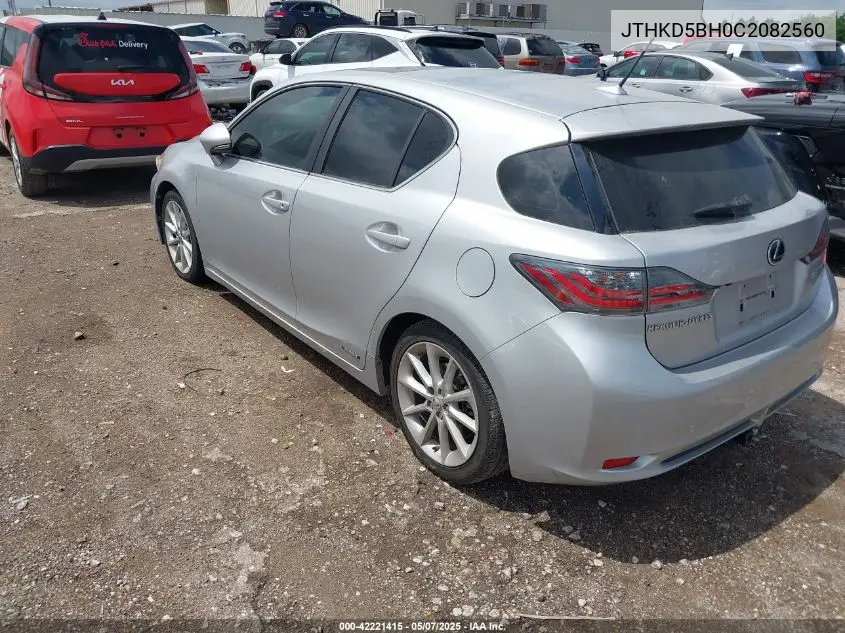 2012 Lexus Ct 200H Premium VIN: JTHKD5BH0C2082560 Lot: 42221415