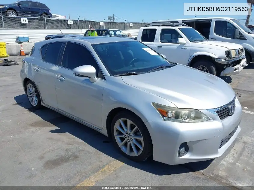 2012 Lexus Ct 200H Premium VIN: JTHKD5BH6C2119563 Lot: 42406061
