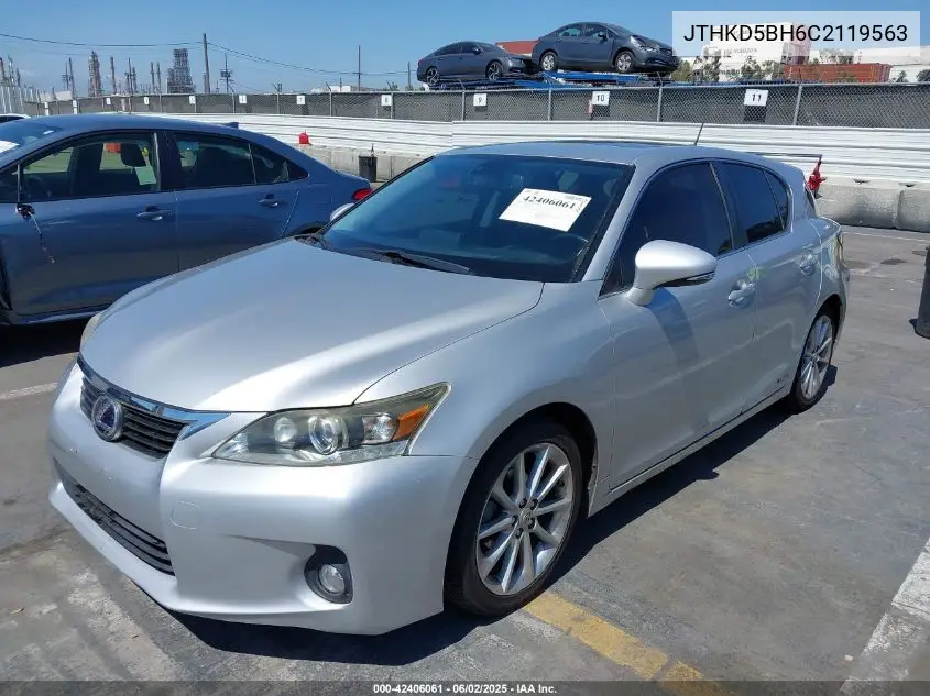 2012 Lexus Ct 200H Premium VIN: JTHKD5BH6C2119563 Lot: 42406061
