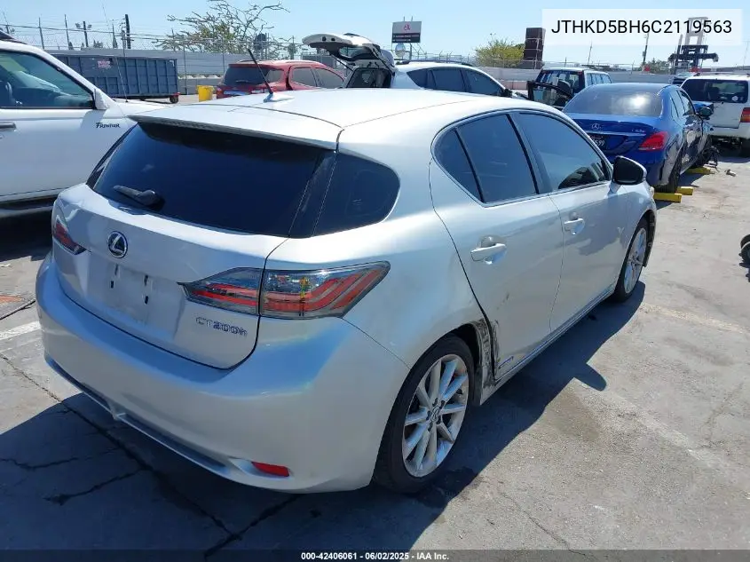2012 Lexus Ct 200H Premium VIN: JTHKD5BH6C2119563 Lot: 42406061