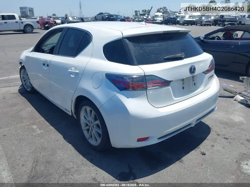 2012 Lexus Ct 200H VIN: JTHKD5BH4C2086420 Lot: 42552382