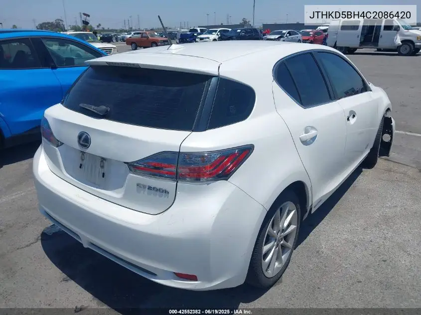2012 Lexus Ct 200H VIN: JTHKD5BH4C2086420 Lot: 42552382