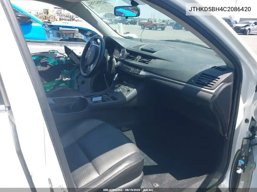 2012 Lexus Ct 200H VIN: JTHKD5BH4C2086420 Lot: 42552382