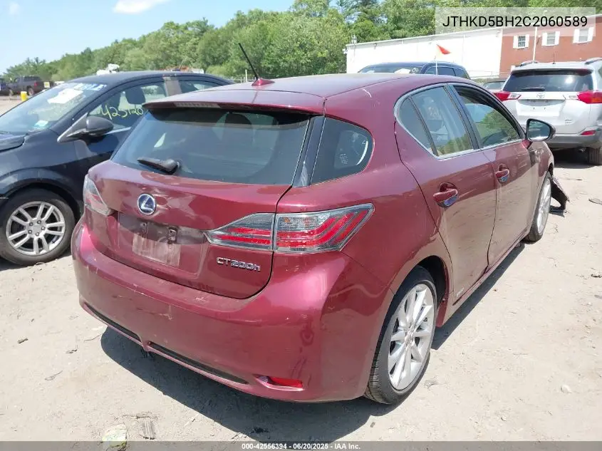 2012 Lexus Ct 200H Premium VIN: JTHKD5BH2C2060589 Lot: 42556394