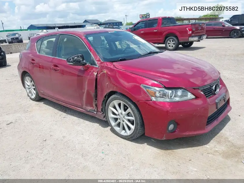 2012 Lexus Ct 200H Premium VIN: JTHKD5BH8C2075582 Lot: 42583481