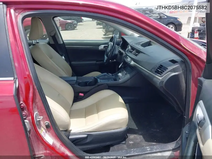 2012 Lexus Ct 200H Premium VIN: JTHKD5BH8C2075582 Lot: 42583481