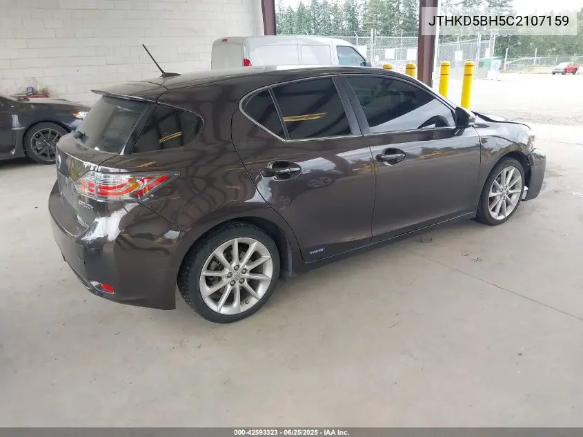 2012 Lexus Ct Premium VIN: JTHKD5BH5C2107159 Lot: 42593323