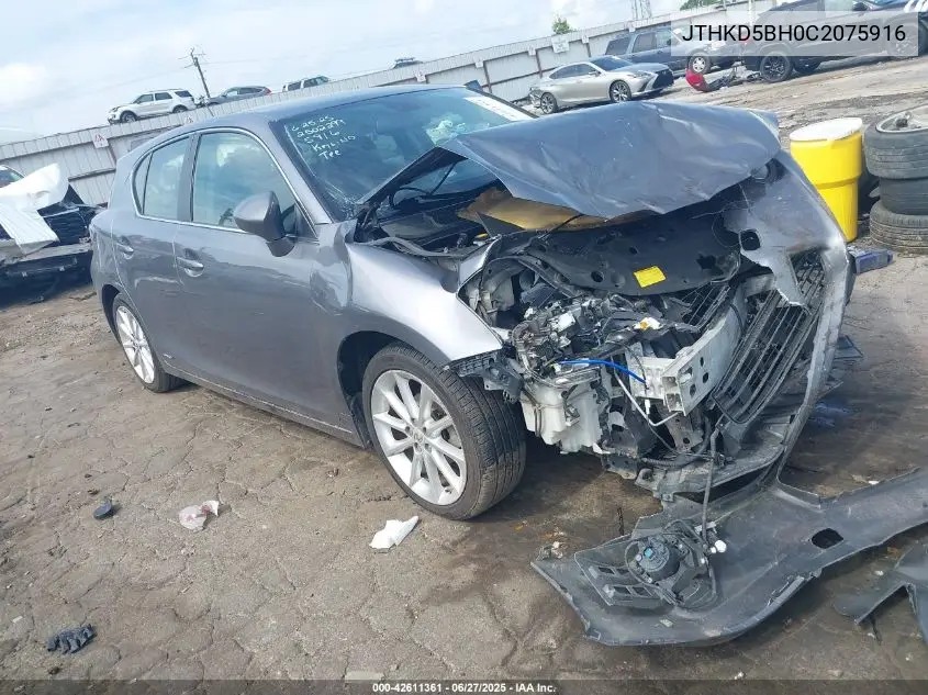 2012 Lexus Ct 200H Premium VIN: JTHKD5BH0C2075916 Lot: 42611361