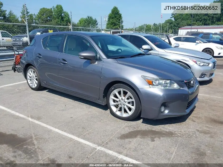 2012 Lexus Ct 200H Premium VIN: JTHKD5BH5C2060652 Lot: 42634101