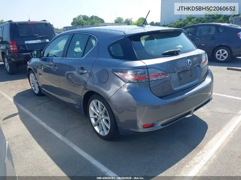 2012 Lexus Ct 200H Premium VIN: JTHKD5BH5C2060652 Lot: 42634101