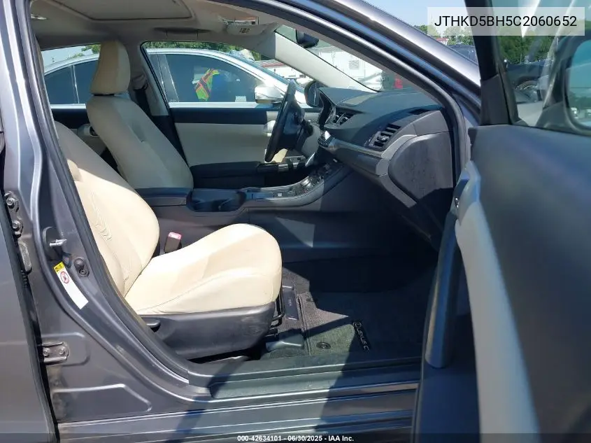 2012 Lexus Ct 200H Premium VIN: JTHKD5BH5C2060652 Lot: 42634101