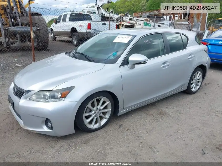 2013 Lexus Ct 200H VIN: JTHKD5BH4D2165247 Lot: 42191913