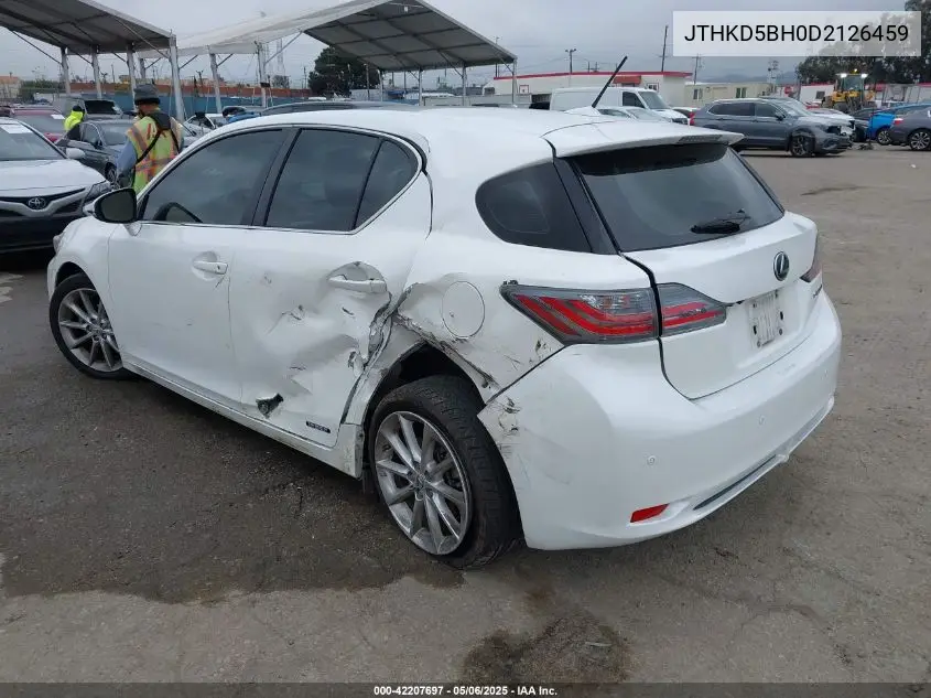 2013 Lexus Ct 200H VIN: JTHKD5BH0D2126459 Lot: 42207697