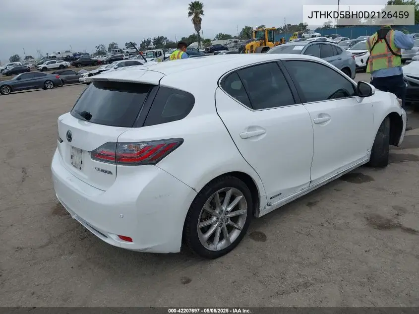 2013 Lexus Ct 200H VIN: JTHKD5BH0D2126459 Lot: 42207697
