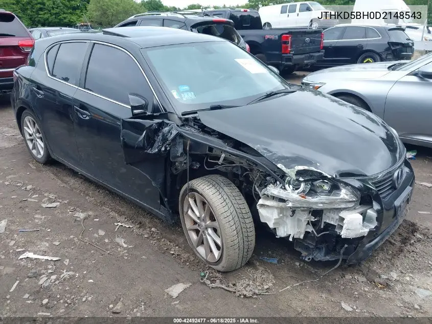 2013 Lexus Ct 200H VIN: JTHKD5BH0D2148543 Lot: 42492477