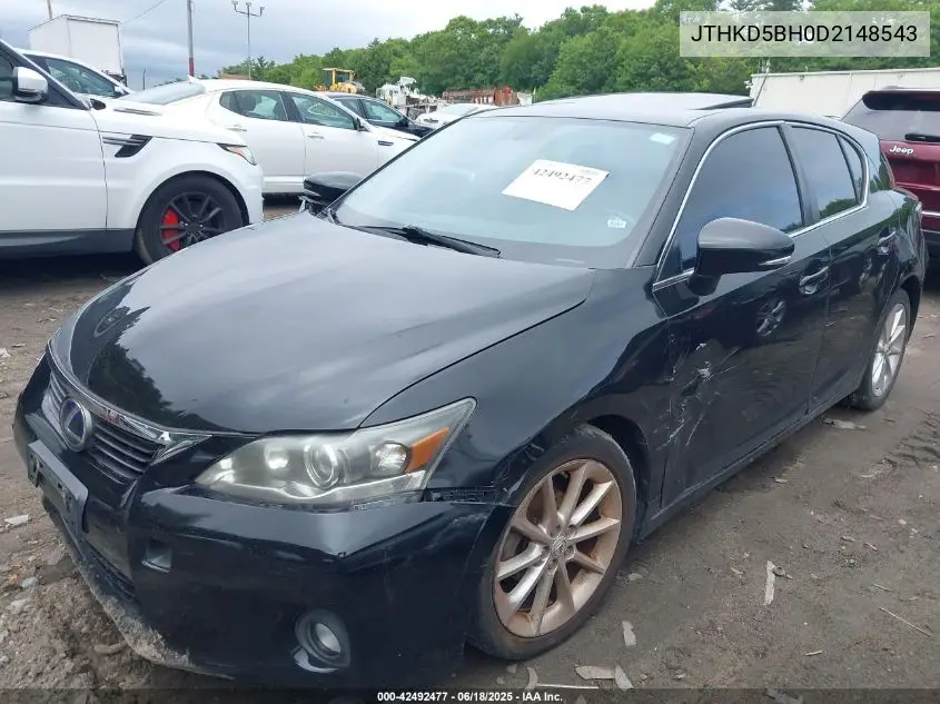 2013 Lexus Ct 200H VIN: JTHKD5BH0D2148543 Lot: 42492477