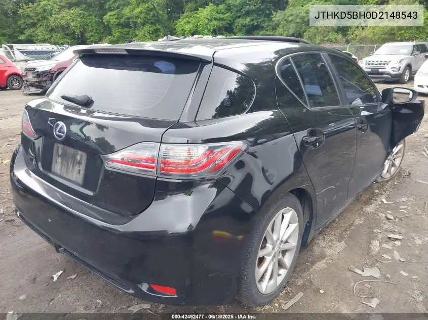 2013 Lexus Ct 200H VIN: JTHKD5BH0D2148543 Lot: 42492477