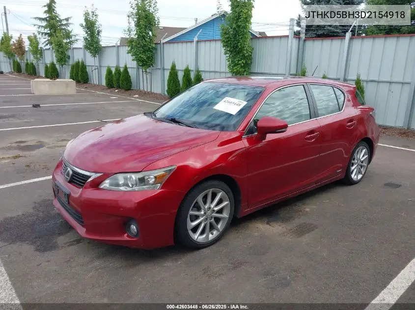 2013 Lexus Ct 200H VIN: JTHKD5BH3D2154918 Lot: 42603448