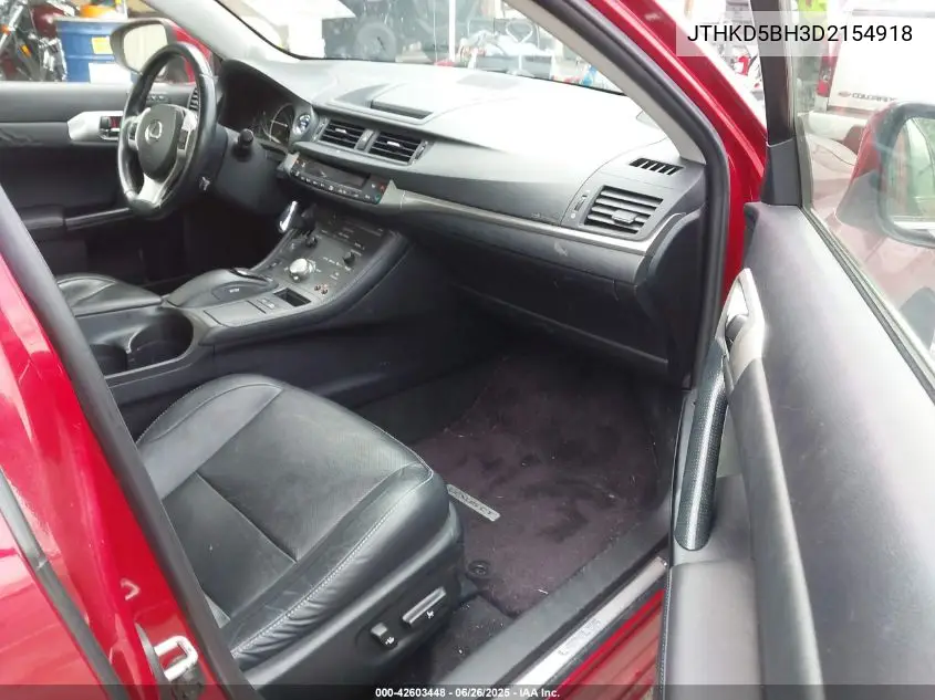 2013 Lexus Ct 200H VIN: JTHKD5BH3D2154918 Lot: 42603448