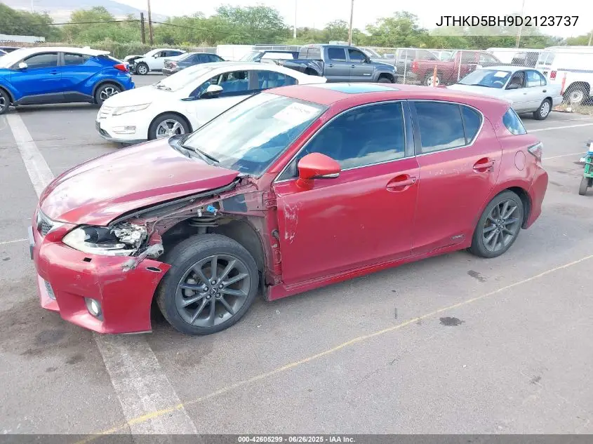 2013 Lexus Ct 200H VIN: JTHKD5BH9D2123737 Lot: 42605299
