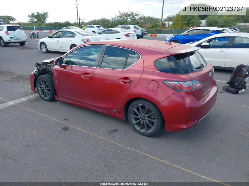 2013 Lexus Ct 200H VIN: JTHKD5BH9D2123737 Lot: 42605299
