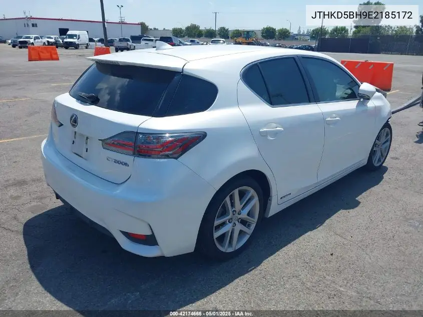 2014 Lexus Ct 200H VIN: JTHKD5BH9E2185172 Lot: 42174666