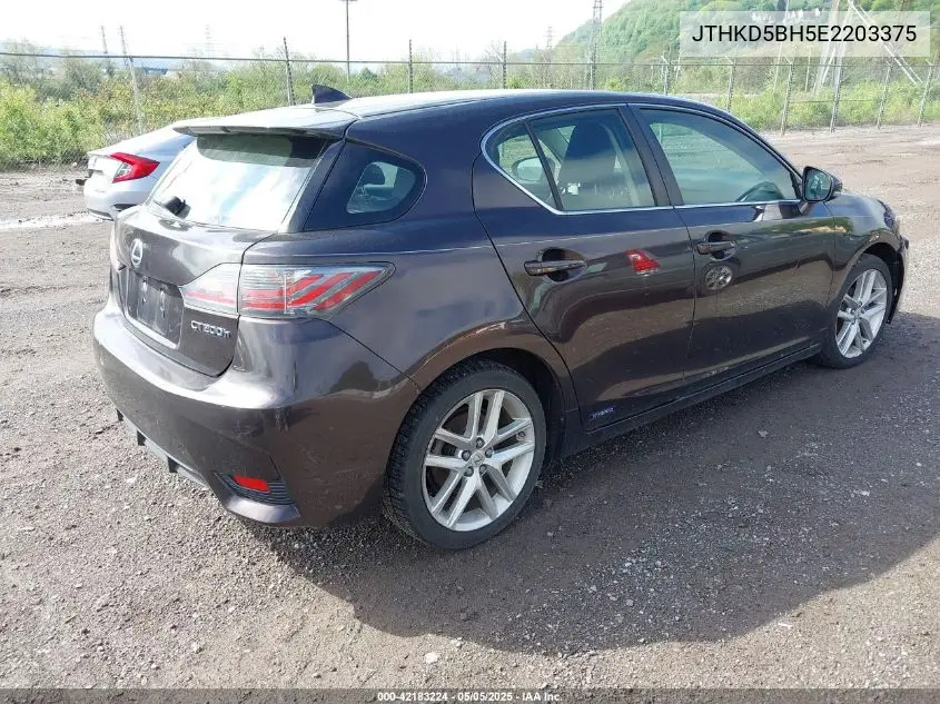 2014 Lexus Ct 200H VIN: JTHKD5BH5E2203375 Lot: 42183224