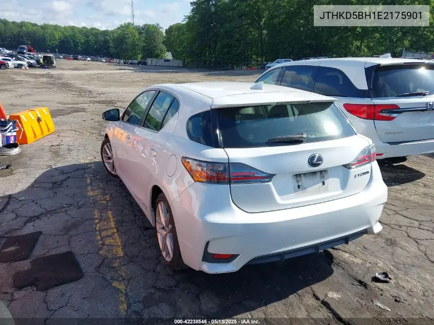 2014 Lexus Ct 200H VIN: JTHKD5BH1E2175901 Lot: 42238546