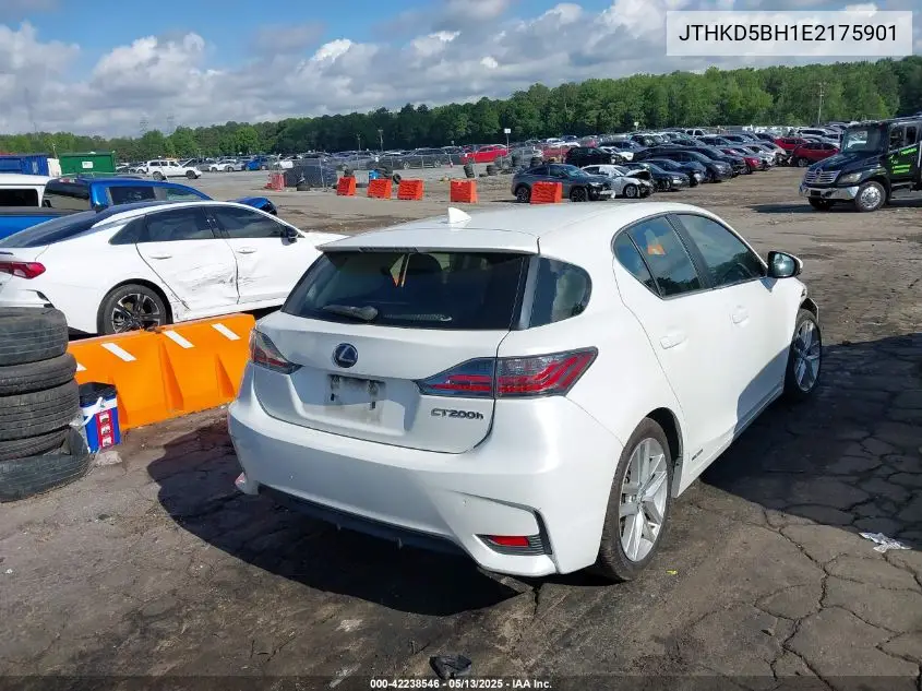 2014 Lexus Ct 200H VIN: JTHKD5BH1E2175901 Lot: 42238546