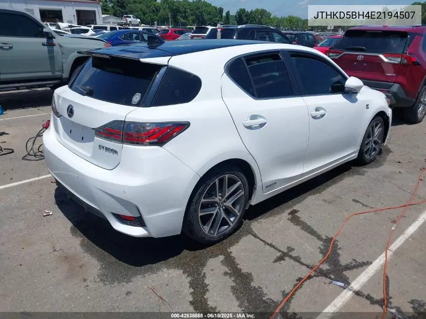 2014 Lexus Ct 200H VIN: JTHKD5BH4E2194507 Lot: 42538868