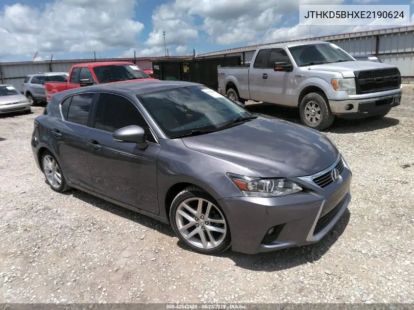 2014 Lexus Ct 200H VIN: JTHKD5BHXE2190624 Lot: 42542488