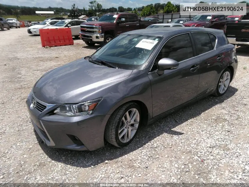 2014 Lexus Ct 200H VIN: JTHKD5BHXE2190624 Lot: 42542488