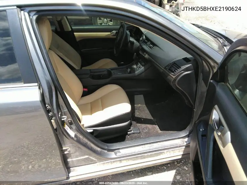 2014 Lexus Ct 200H VIN: JTHKD5BHXE2190624 Lot: 42542488