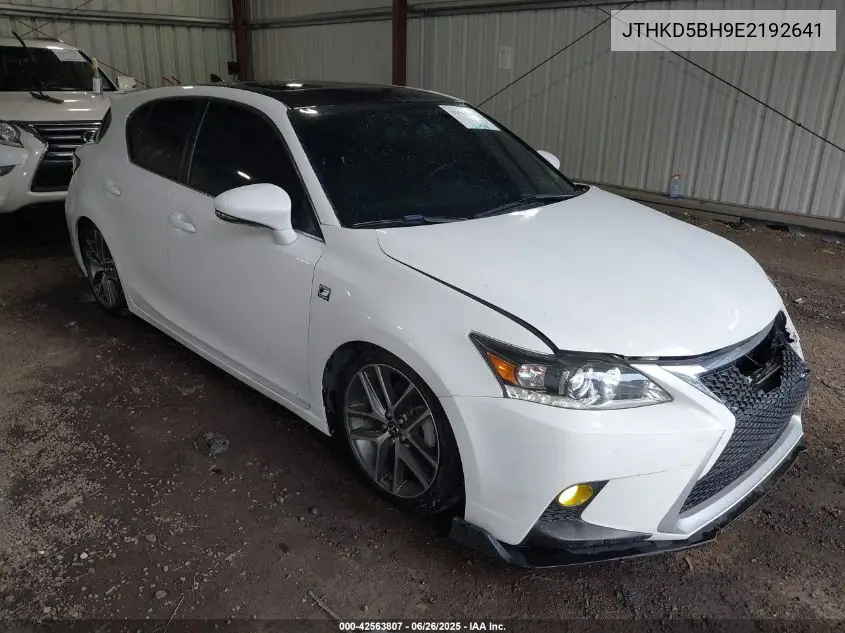 2014 Lexus Ct 200H VIN: JTHKD5BH9E2192641 Lot: 42563807