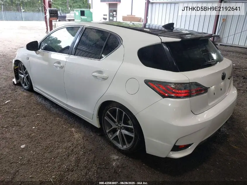 2014 Lexus Ct 200H VIN: JTHKD5BH9E2192641 Lot: 42563807