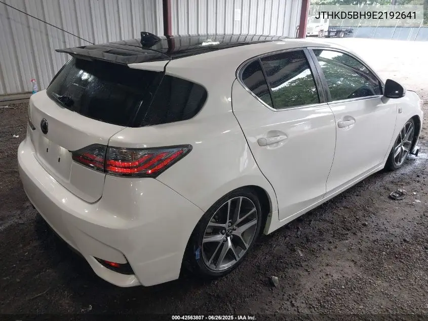 2014 Lexus Ct 200H VIN: JTHKD5BH9E2192641 Lot: 42563807