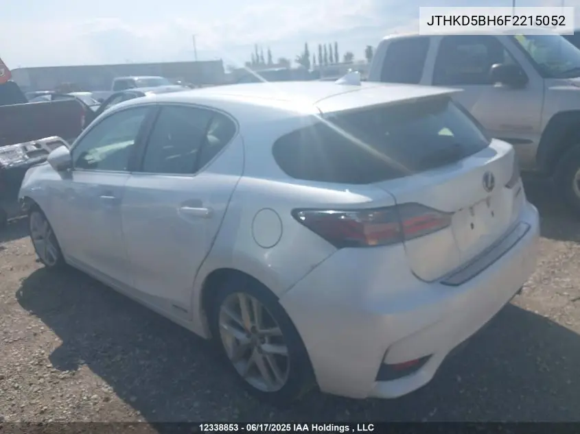 2015 Lexus Ct 200H VIN: JTHKD5BH6F2215052 Lot: 12338853