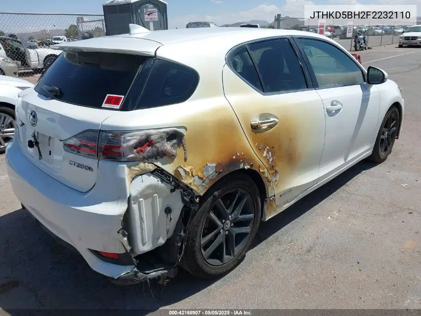 2015 Lexus Ct 200H VIN: JTHKD5BH2F2232110 Lot: 42168907