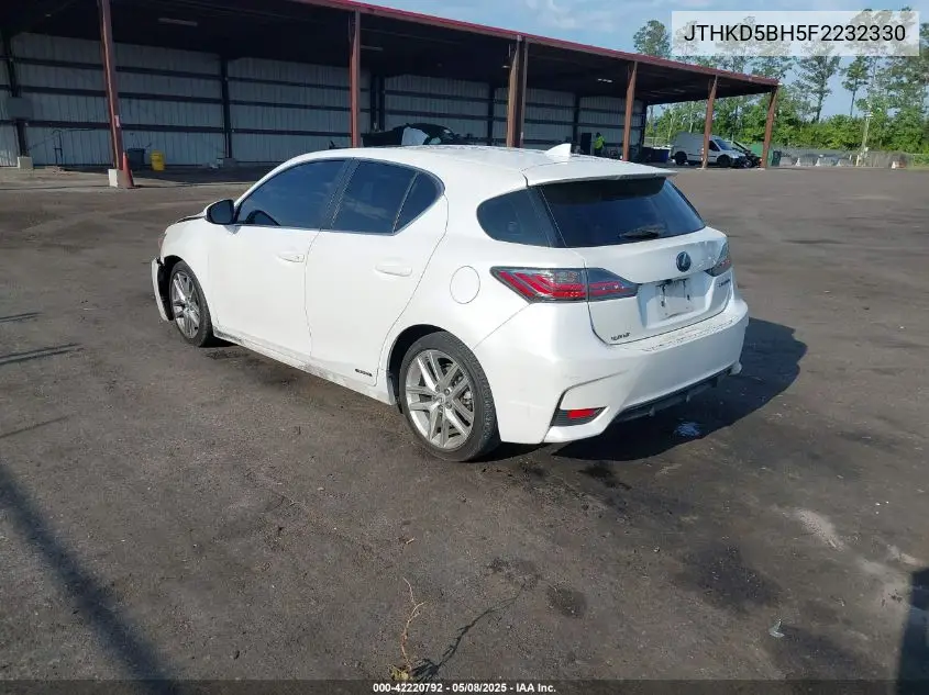 2015 Lexus Ct 200H VIN: JTHKD5BH5F2232330 Lot: 42220792