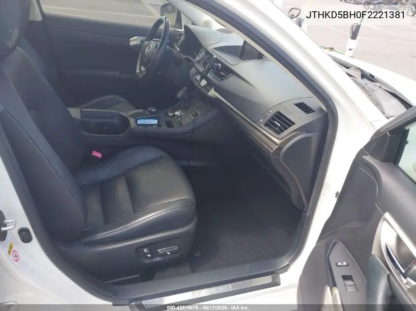 2015 Lexus Ct 200H VIN: JTHKD5BH0F2221381 Lot: 42519476