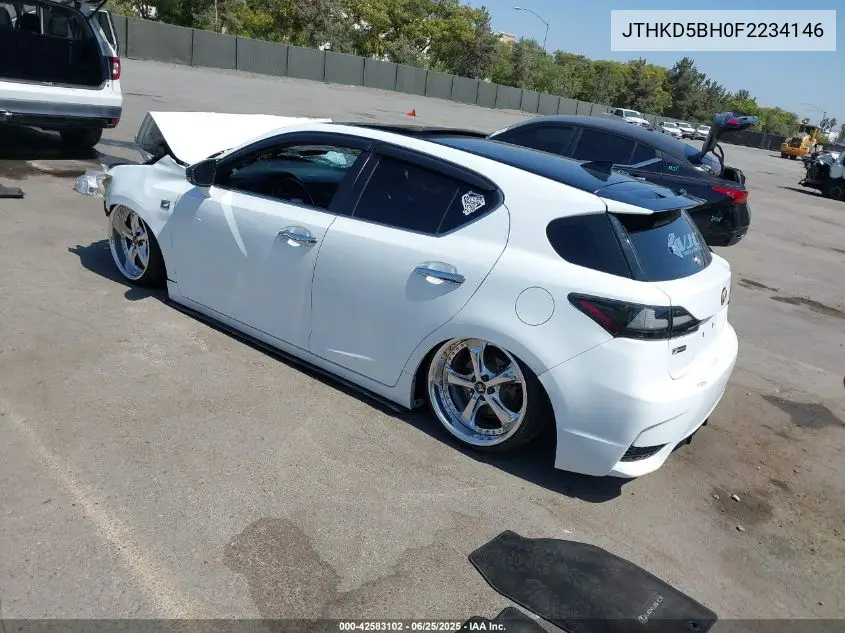 2015 Lexus Ct 200H VIN: JTHKD5BH0F2234146 Lot: 42583102