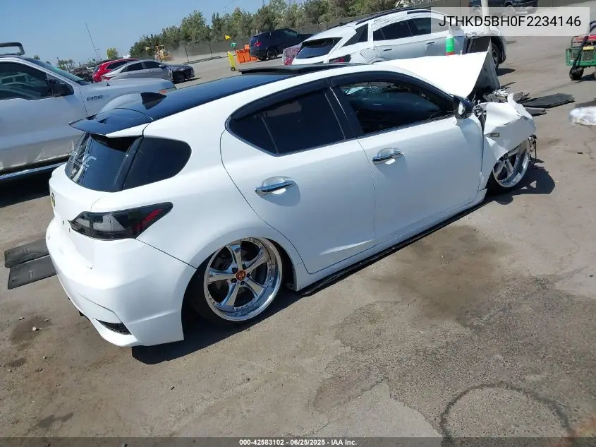 2015 Lexus Ct 200H VIN: JTHKD5BH0F2234146 Lot: 42583102