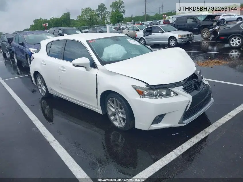 2016 Lexus Ct 200H VIN: JTHKD5BH7G2263144 Lot: 42206833