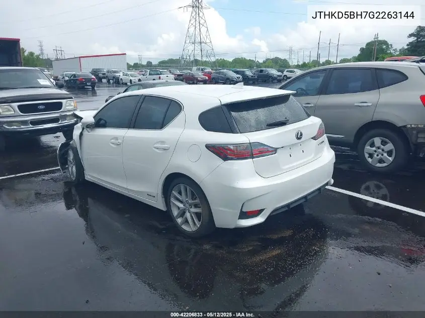 2016 Lexus Ct 200H VIN: JTHKD5BH7G2263144 Lot: 42206833
