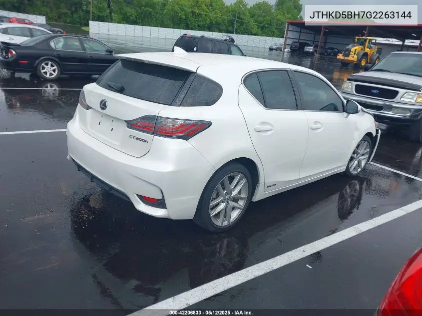 2016 Lexus Ct 200H VIN: JTHKD5BH7G2263144 Lot: 42206833