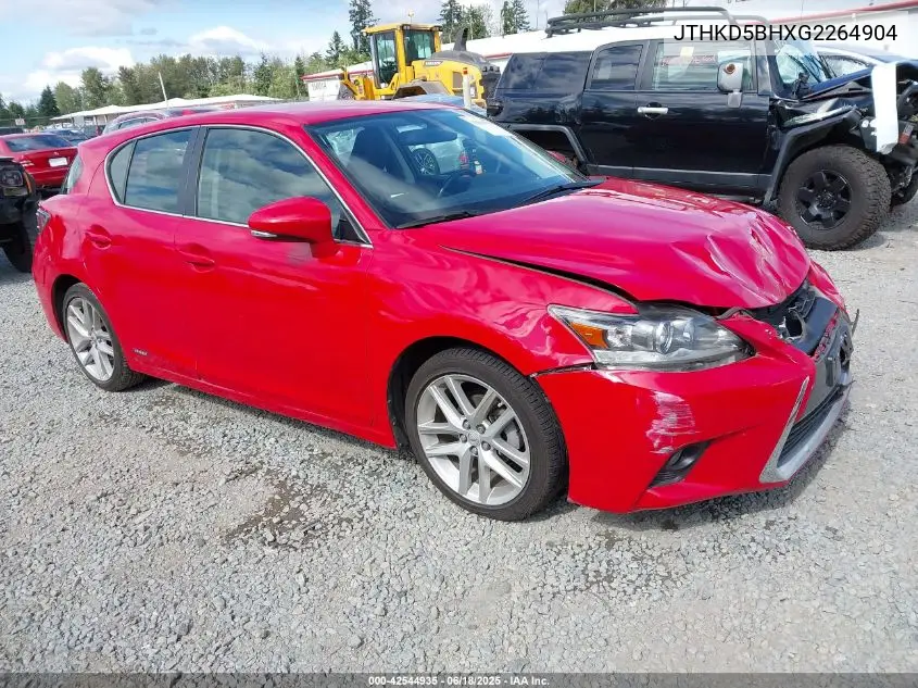 2016 Lexus Ct 200H VIN: JTHKD5BHXG2264904 Lot: 42544935