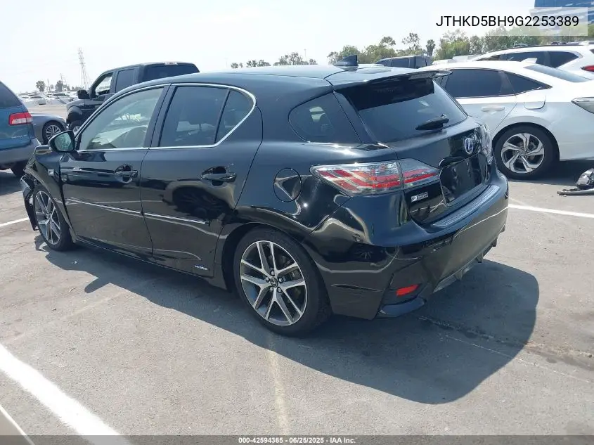 2016 Lexus Ct 200H VIN: JTHKD5BH9G2253389 Lot: 42594365